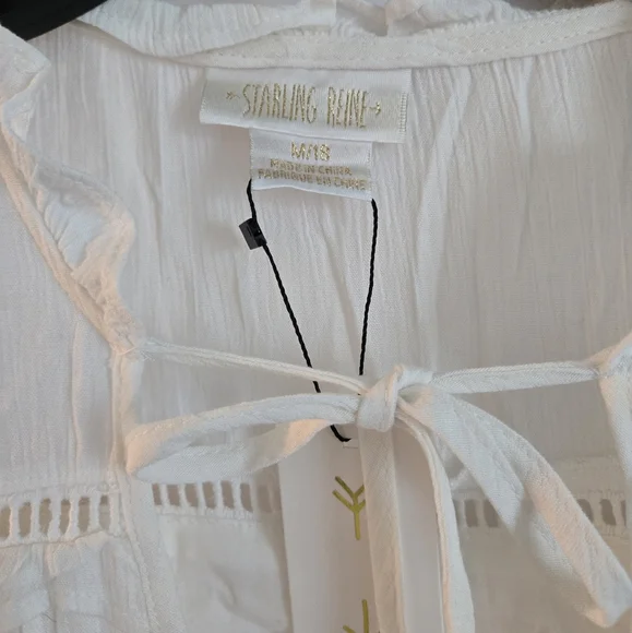 Elegant White Starling Reine Gauzy Ruffle Dress Sz 18 - Picture 2 of 7